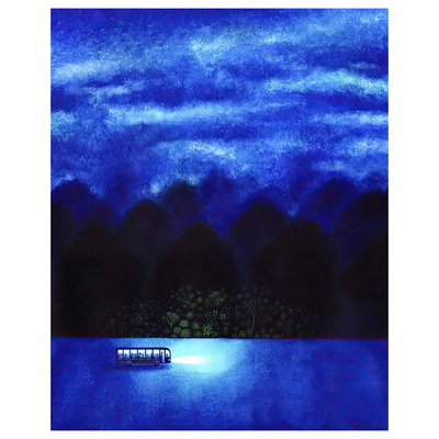 【一口价】插画师Mallard克莱因蓝色夜空星客厅装饰挂复刻版画芯