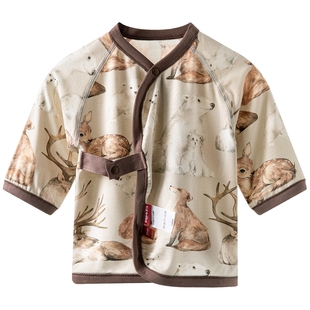 [驯鹿部落]aqpa爱帕半背衣初生婴儿莫代尔夏季薄款新生儿宝宝上衣