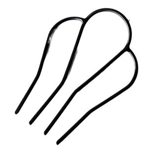 U型发簪金属懒人盘发神器固定夹叉梳丸子头发卡防滑四齿插梳U形夹