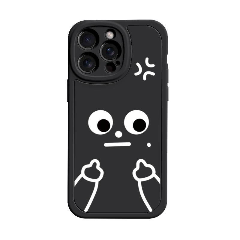 适用苹果6s/7/8plus手机壳新款iPhoneXSmax搞怪竖中指防摔XR套5SE软硅胶11pro全包12/13小众14PM可爱ip15情侣