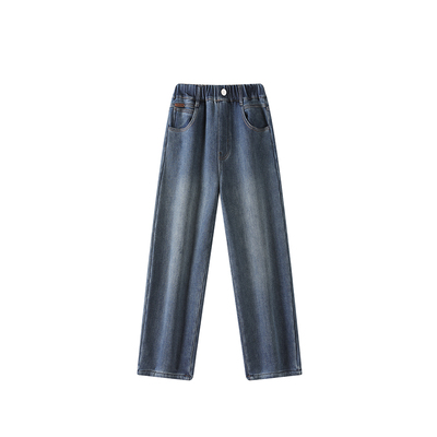 小小大星球复古做旧宽松牛仔裤