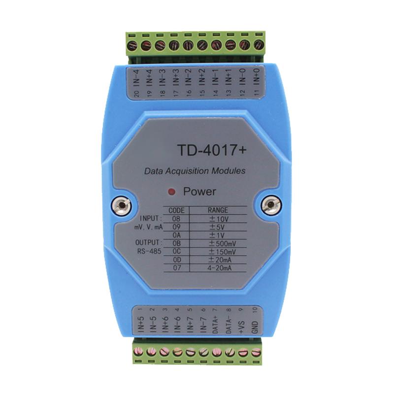 热电阻温度采集模块转485工业级 8路PT100输入通讯串口组态Modbus