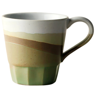 九土日式手工咖啡杯复古窑变马克杯简约创意切面水杯情侣个性家用