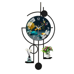 壁灯挂钟客厅格栅创意时钟2025新款现代简约艺术时尚大气家用钟表