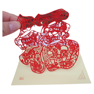 中国民俗剪纸相框摆件家居饰品小玻璃镜框特色手工艺品挂件小礼品