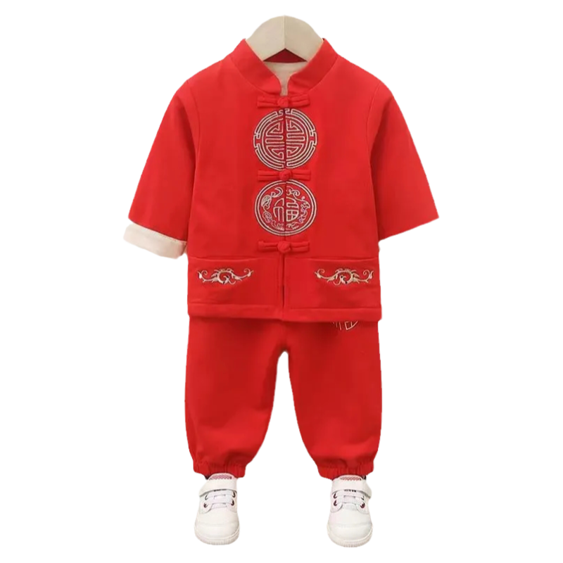 周岁礼服春秋古装男女宝宝抓周中式国风夏季儿童汉服拍照唐装套装