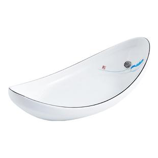 中餐冷菜盘特色高档酒店用品厨房餐具不规则创意网红船形凉菜盘子