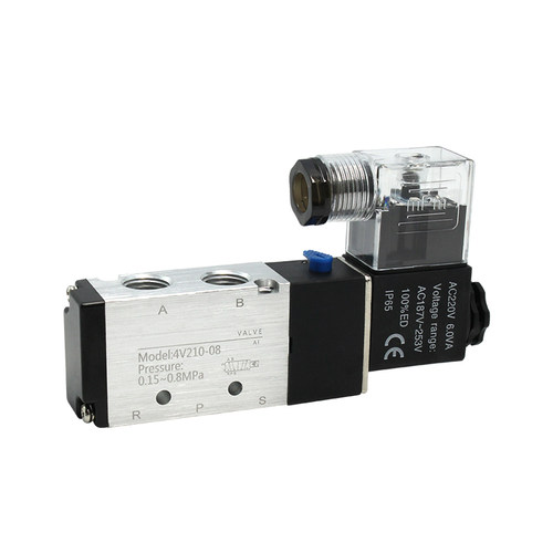 气动电磁阀4v210-08/110-06/310-10/410-15控制阀24V电子气阀220v