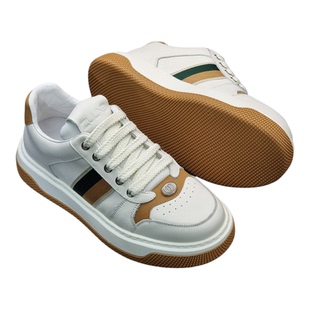 欧洲站男鞋潮牌厚底增高小白鞋男高级感2025秋季新款真皮休闲板鞋