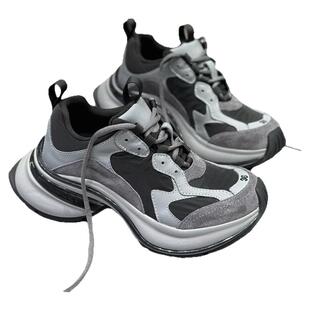 欧洲站IDO2025春款女鞋厚底老爹鞋女小个子增高轻便运动休闲鞋女