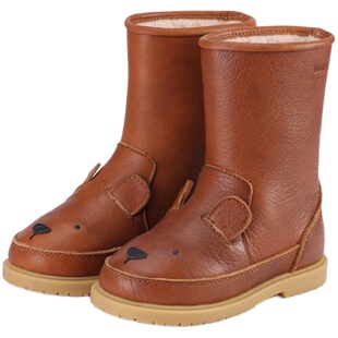 6ZShinyee▲donsje 秋冬儿童动物造型真皮高帮冬靴雪地靴皮鞋