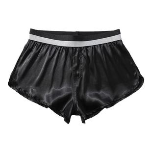 个性腰家居短裤男潮 丝质内裤男士超短裤 性感舒服睡裤宽松阿罗裤