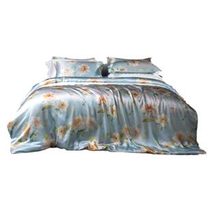 璟瑄100%桑蚕丝四件套双面25姆米真丝床单被套件高端丝绸床上用品