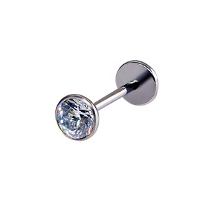 玛奇植入F136钛合金耳钉级锆石耳骨钉女养耳洞直插式防过敏耳蜗钉