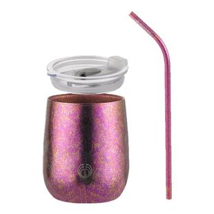 冰花纯钛双层带盖鹅蛋壳杯家用户外露营啤酒咖啡牛奶茶水隔热防烫