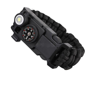 野外生存多功能求生手环伞绳战术手链打火石指南针户外救生装备