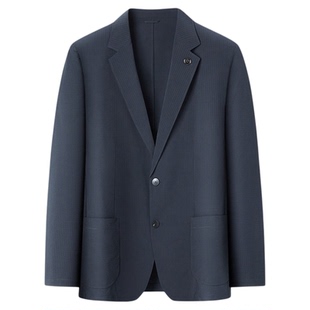 [肌理泡泡纱]梦特娇春季男士西服外套平驳领休闲西装弹力易打理J