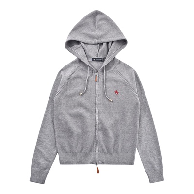 保罗彼得2025秋冬针织衫女连帽开衫保暖休闲短外套毛衣UKECZ00121