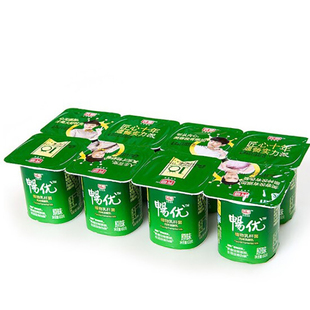 光明酸奶畅优100g*16杯植物乳杆菌原味/草莓味风味发酵乳8连杯