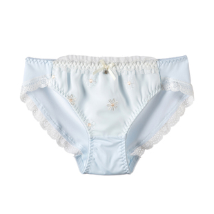 网红雏菊花朵刺绣内裤女少女蕾丝牛奶丝可爱冰丝2025新款三角裤衩