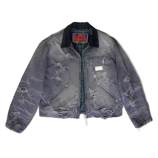 今日青年FACEONLAB 子弹头底特律工装翻领夹克 雾霾灰