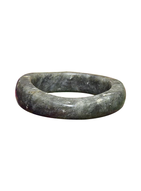 和田玉籽料雪花玉满皮手镯青花