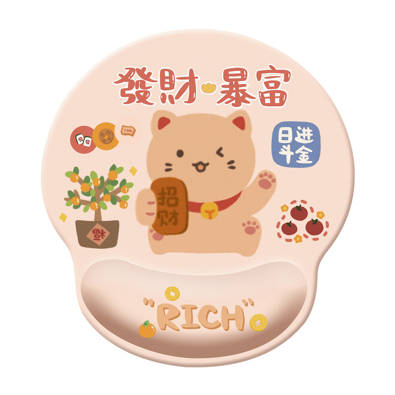 御壶堂发财暴富招财猫护腕鼠标垫