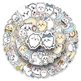 101张Chiikawa贴纸可爱乌萨奇小八日漫卡通小图案装饰笔记本电脑ipad平板手机壳旅行箱保温杯滑板车防水贴纸