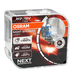欧司朗激光夜行者H1 H3 H4 H7 HB3 HB4 H8远光近光灯雾灯汽车灯泡
