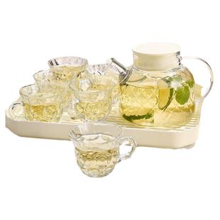 花果泡茶壶玻璃煮茶壶加厚耐高温冷水壶家用茶水分离茶水杯套装