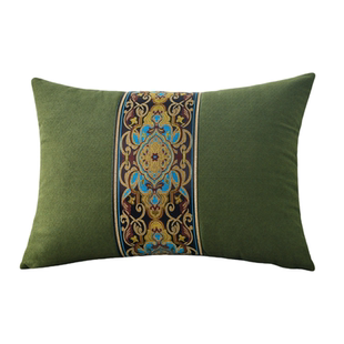 新中式实木沙发靠垫套长方形抱枕套客厅加大靠枕含芯腰靠茶椅腰枕