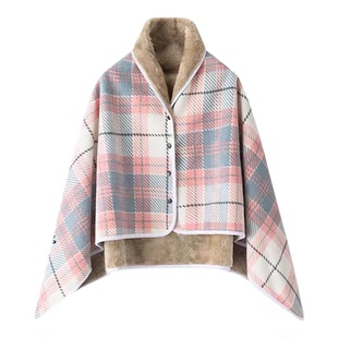 冬季多功能保暖披肩毛毯斗篷午休毯子办公室工位午睡毯沙发小毯子