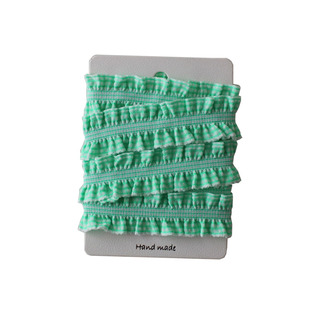 Cottontime Nancy 2.3cm 彩色弹力格子花边 褶皱织带松紧带辅料