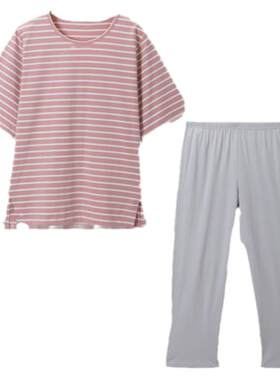 顶呱呱女士全棉日系家居服七分裤