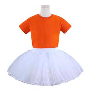 儿童纯棉舞蹈服 六一彩色糖果演出服幼儿园短袖T恤蓬蓬纱裙舞台服