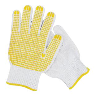 劳保手套点胶工地干活工作耐磨加厚防滑不烂点珠棉线手套男女防护