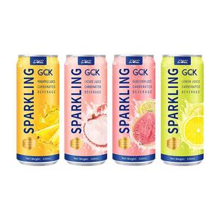 GCK进口荔枝柠檬芭乐菠萝气泡果汁汽水碳酸饮料整箱网红饮品0脂