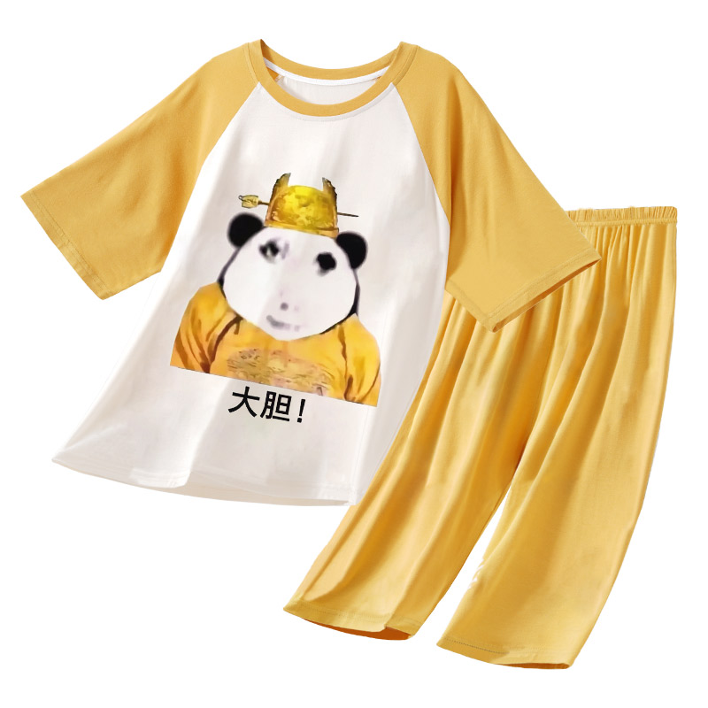 女童睡衣莫代尔半袖七分裤家居服