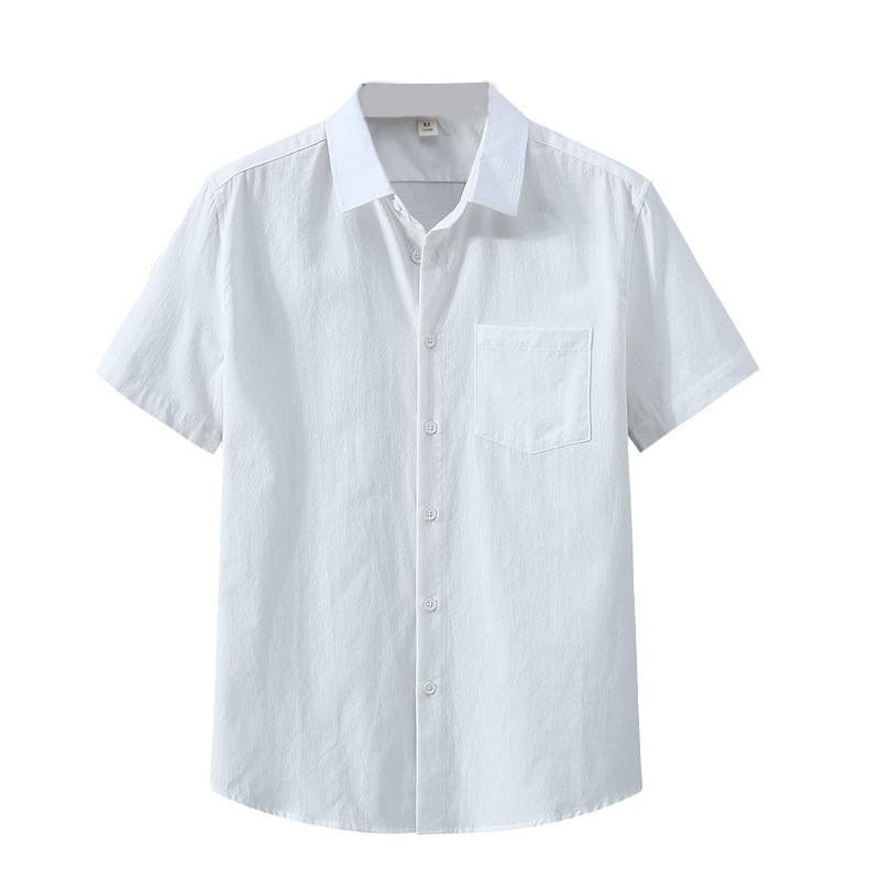 餐厅衬衫定制全棉宽松夏季短袖休闲工作服咖啡简约衬衣刺绣印logo