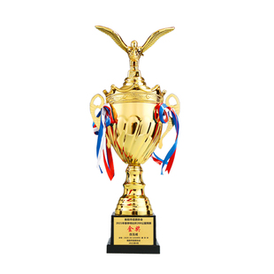 信鸽赛鸽奖杯定制飞鸽鸽子比赛三关鸽王四柱金属大奖杯金银铜刻字
