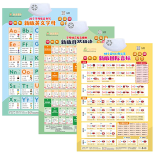 2026新版英语挂图有声点读：字母+自然拼读+音标 字母组合小学生