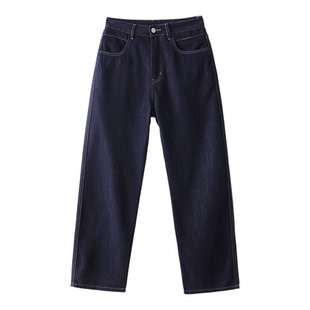 LUUD 天丝莱赛尔原牛蓝洗水牛仔裤复古异色明线直筒裤春夏男女款