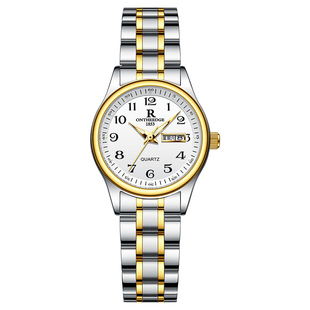 正品女士高端名牌手表中老年人大数字送妈妈夜光防水时尚腕表石英