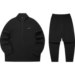 鸿星尔克运动套装男春季男士休闲通勤男装外套立领行政夹克运动裤