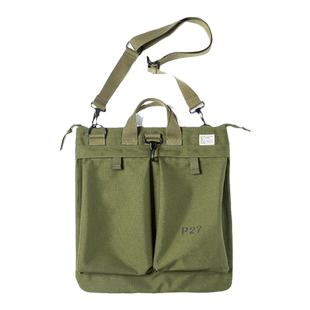 马登工装复古头盔帆布斜挎飞行员单肩机能大容量平板电脑手提包男