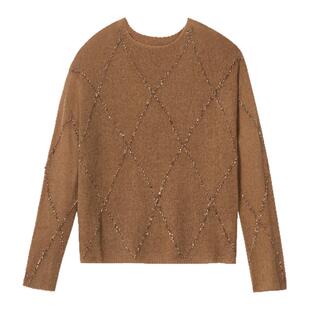 SeRinaBlue2026春季新款宽松百搭套头灰色针织衫上衣高级感羊毛衫