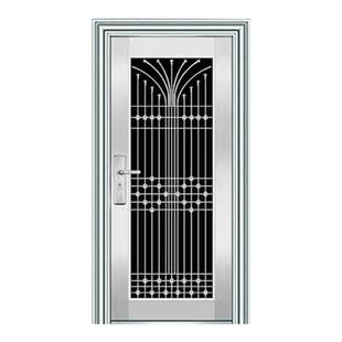 定制纯304特厚不锈钢单门进户门玻璃阳台门防盗门乡村后门防嗮门