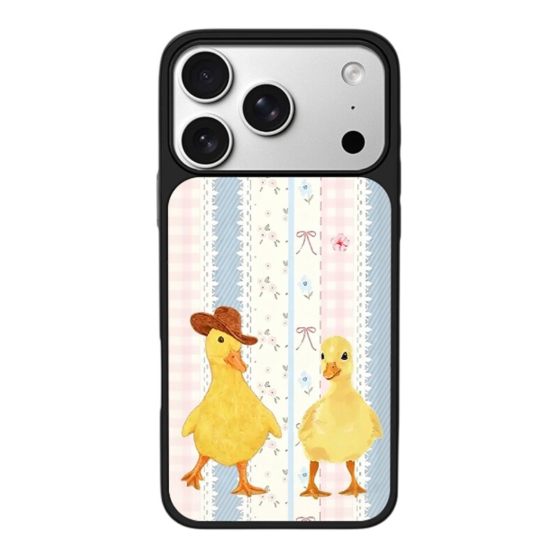 两只小鸭创意适用于苹果17promax新款手机壳iPhone air/16pro/15plus14玻璃13pro小众手机套12男女冰感肤感11