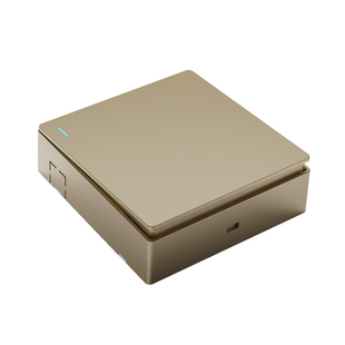 国际电工家用超薄金色明装开关插座面板明线免打孔一1开五5孔单开