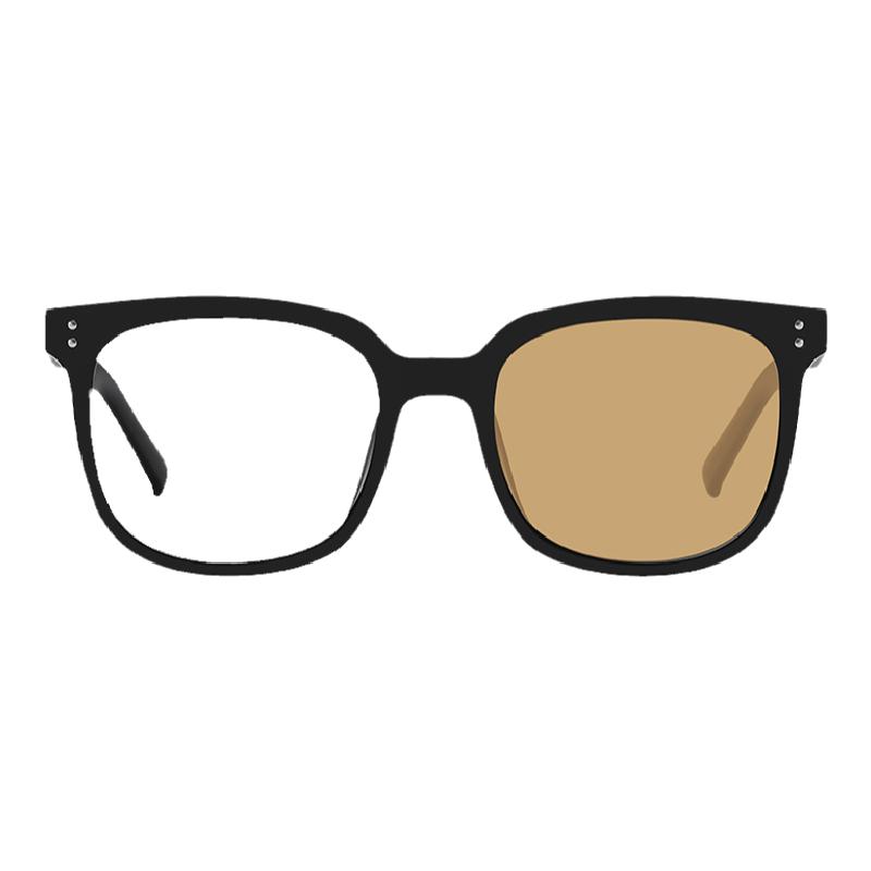 黑框眼镜男潮平光感光变色防蓝光防辐射近视眼睛女素颜神器无度数